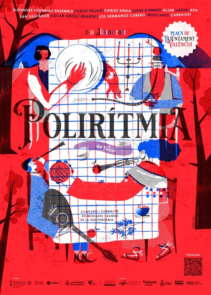 Poster Illustration and design for the 2021 Poliritmia Festival - Miguel Monkc - Anna Goodson Illustration Agency
