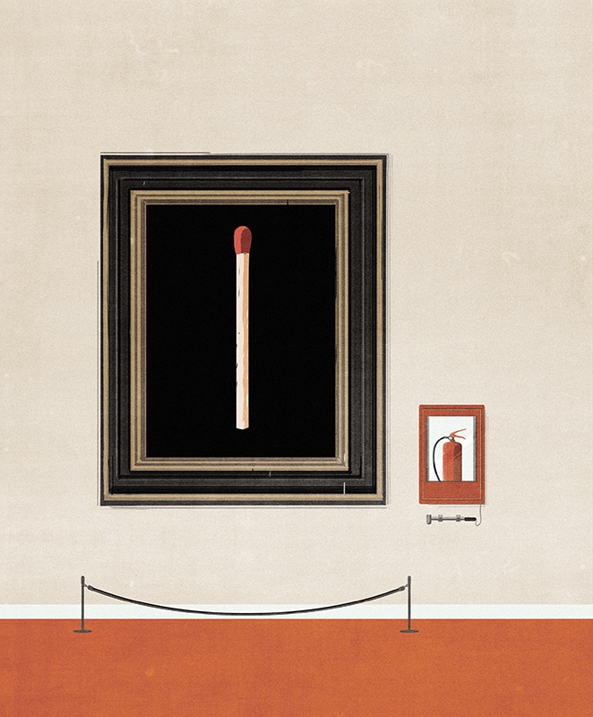 Museum on Fire (Weekend Avisen) - Andrea Ucini - Anna Goodson Illustration Agency