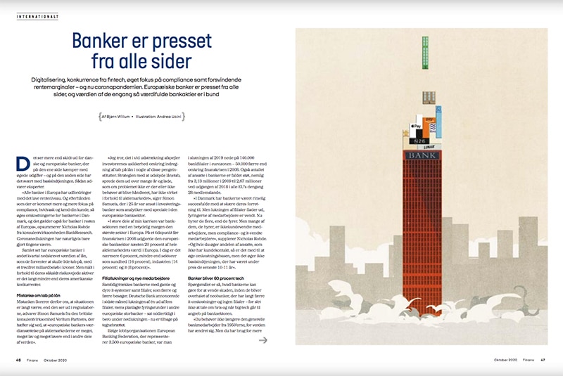 Banks under pressure /Finans Magazine - Andrea Ucini - Anna Goodson Illustration Agency