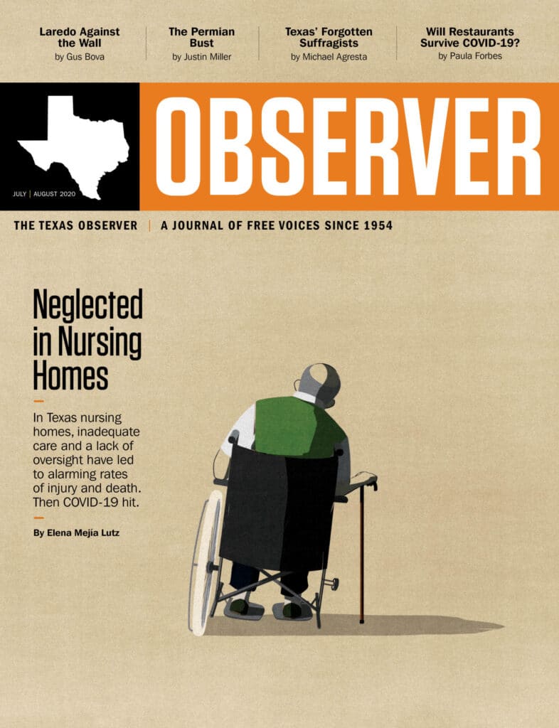 Neglected in Nursing Homes Cover Illustration/ The Texas Observer - Andrea Ucini - Anna Goodson Illustration Agency