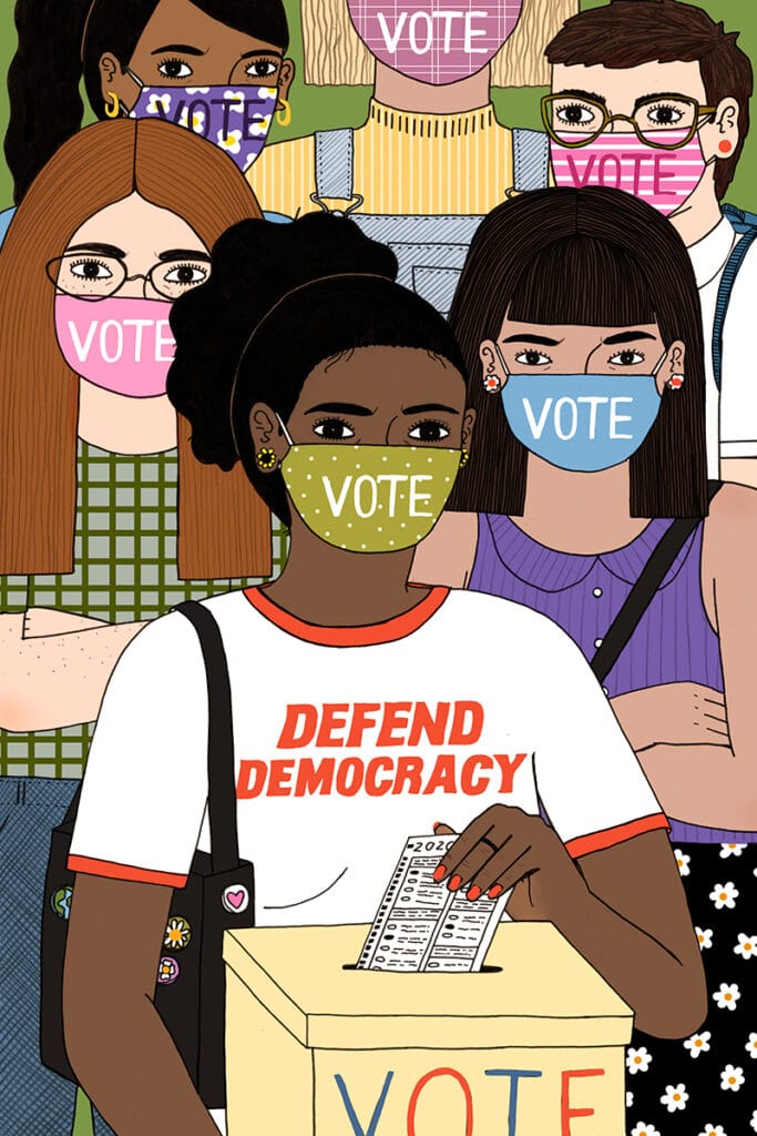 Defend Democracy Poster, Norman Rockwell Museum - Mai Ly Degnan - Anna Goodson Illustration Agency
