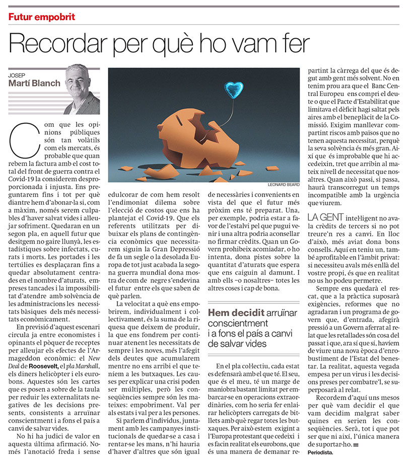 El Periódico de Catalunya. Article by Josep Martí Blanch - Leonard Beard - Anna Goodson Illustration Agency