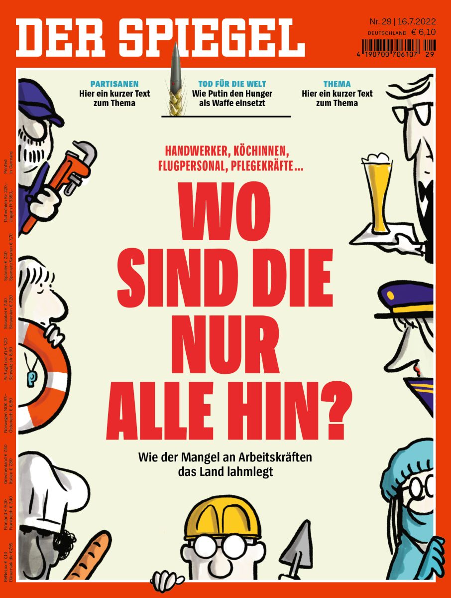 Cover illustration for SPIEGEL magazine / Where have all the workers gone? - Maren Amini - Anna Goodson Illustration Agency