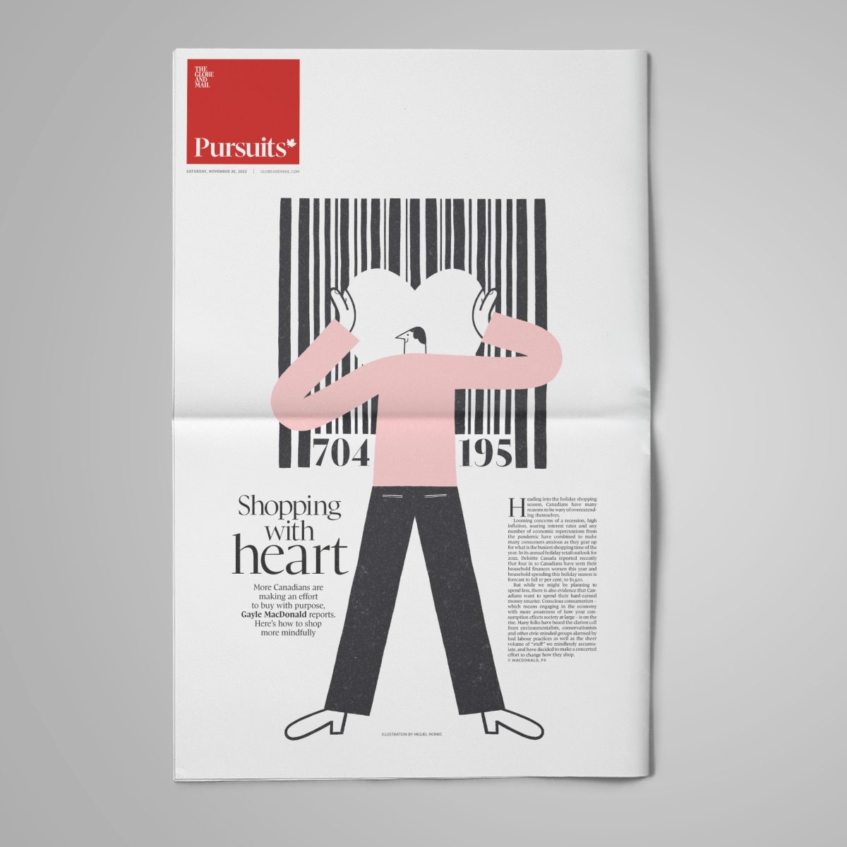 The Glob and Mail / Faire du shopping avec le coeur - Miguel Monkc - Anna Goodson Agence d'illustration