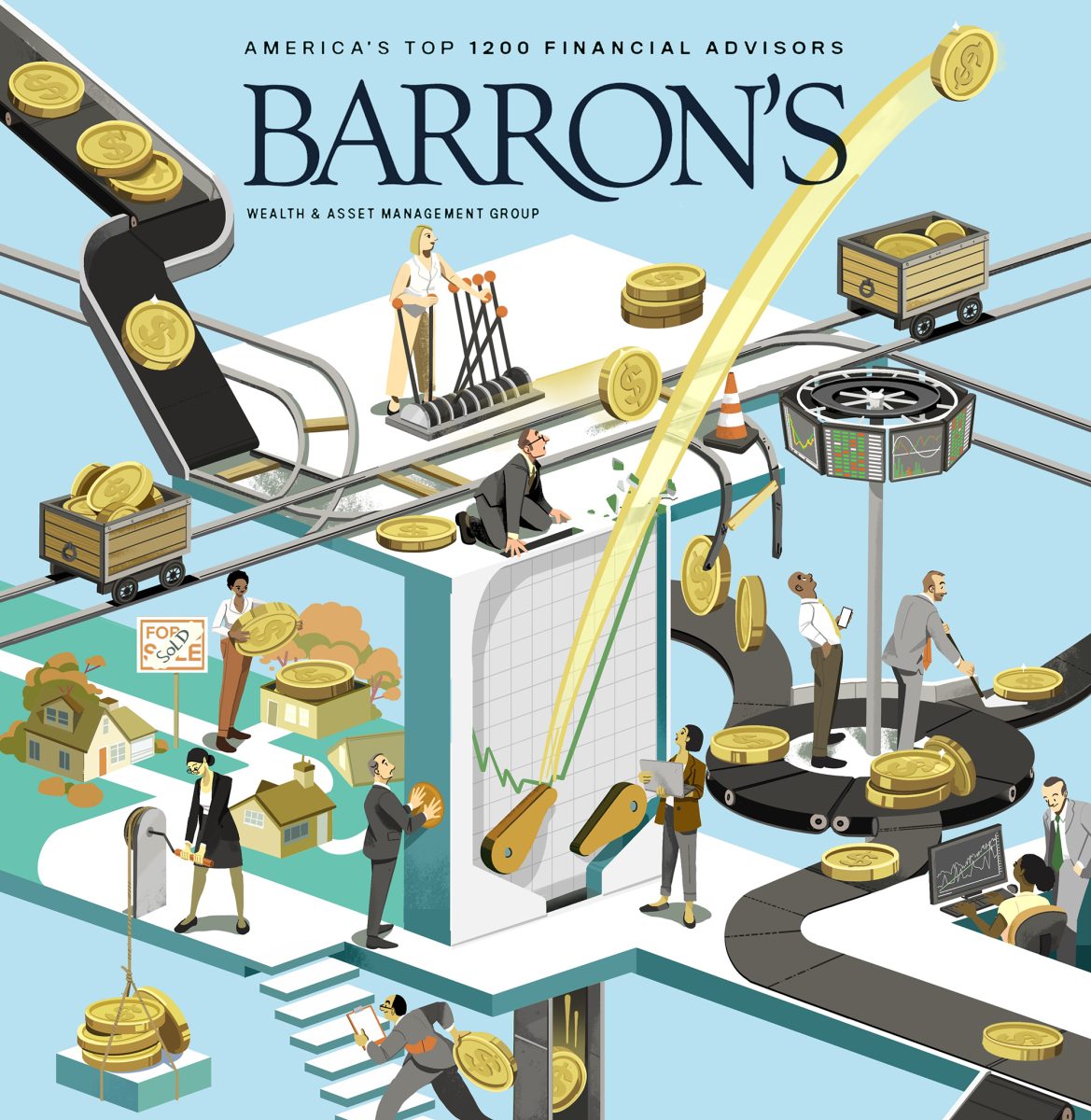 Barron&#8217;s Magazine / Comment les Top Advisors construisent leur portefeuille - Nathan Hackett - Anna Goodson Agence d'illustration