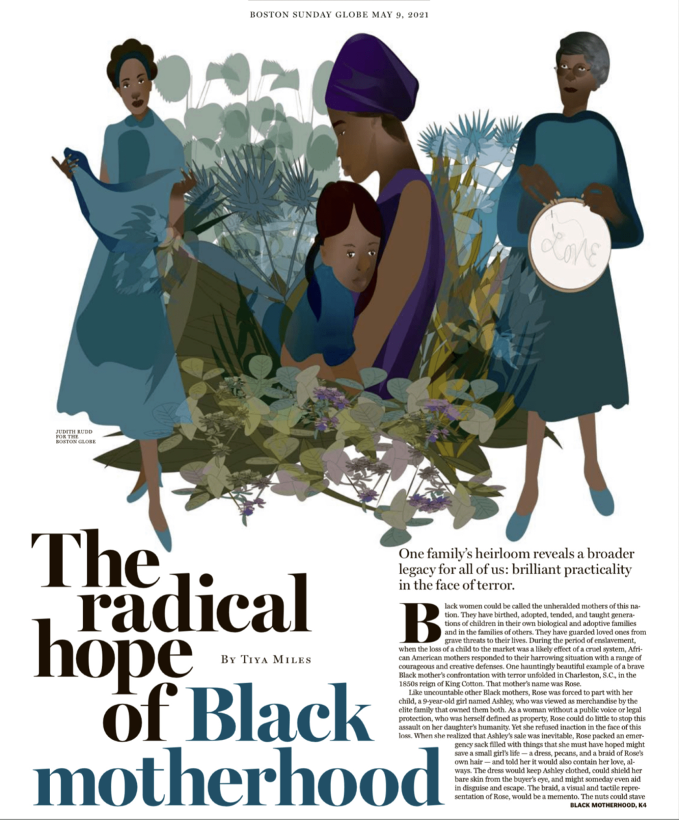 Boston Sunday Globe / The Radical Hope of Black Motherhood - Judith Rudd - Anna Goodson Illustration Agency