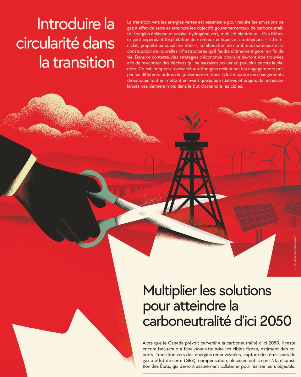Sébastien Thibault / Le Devoir / Le Canada vise la carboneutralité d&#8217;ici 2050 - Sebastien Thibault - Anna Goodson Agence d'illustration