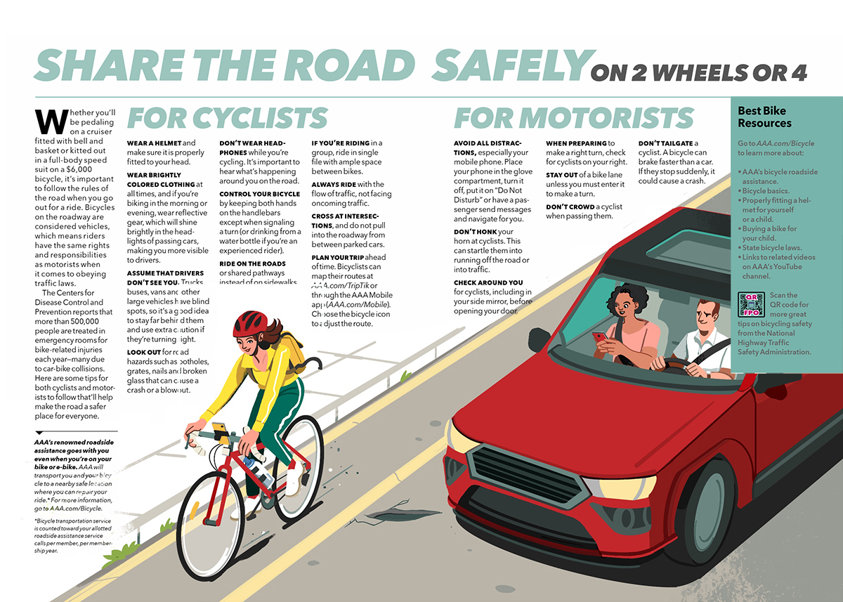 AAA Living / Share the Road Safety - Nathan Hackett - Anna Goodson Illustration Agency