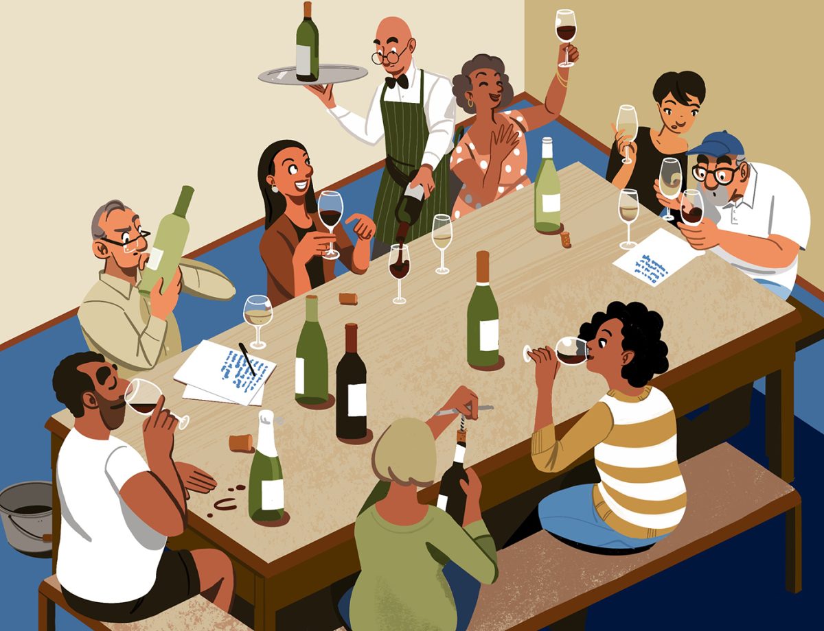 Wall Street Journal / Are You a Wine Geek? - Nathan Hackett - Anna Goodson Illustration Agency