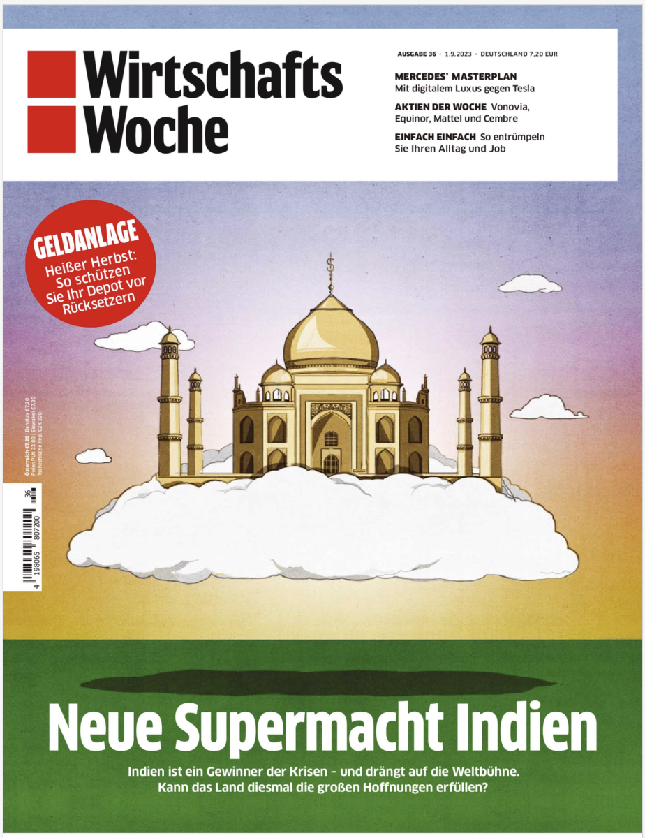Wirtschaftswoche / The rise of India at the G20 summit in New Delhi - Andrea Ucini - Anna Goodson Illustration Agency