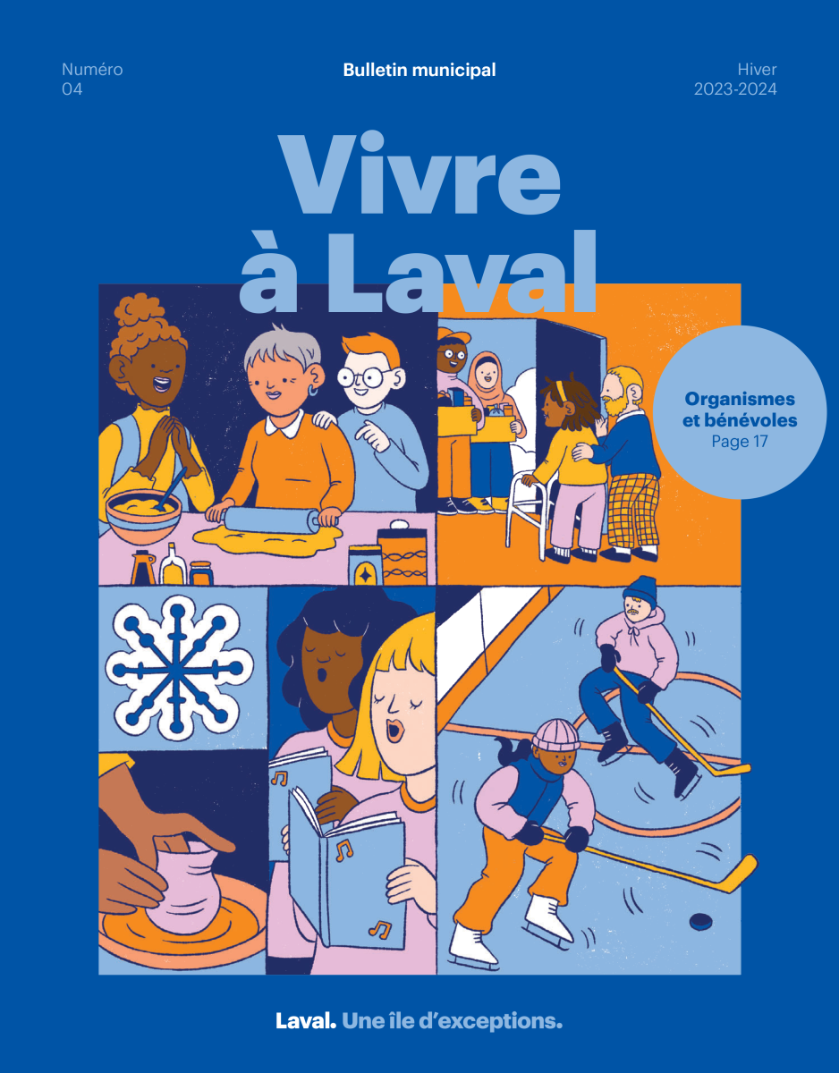 Ville de Laval / Winter’s edition of the magazine Vivre à Laval - Audrey Malo - Anna Goodson Illustration Agency