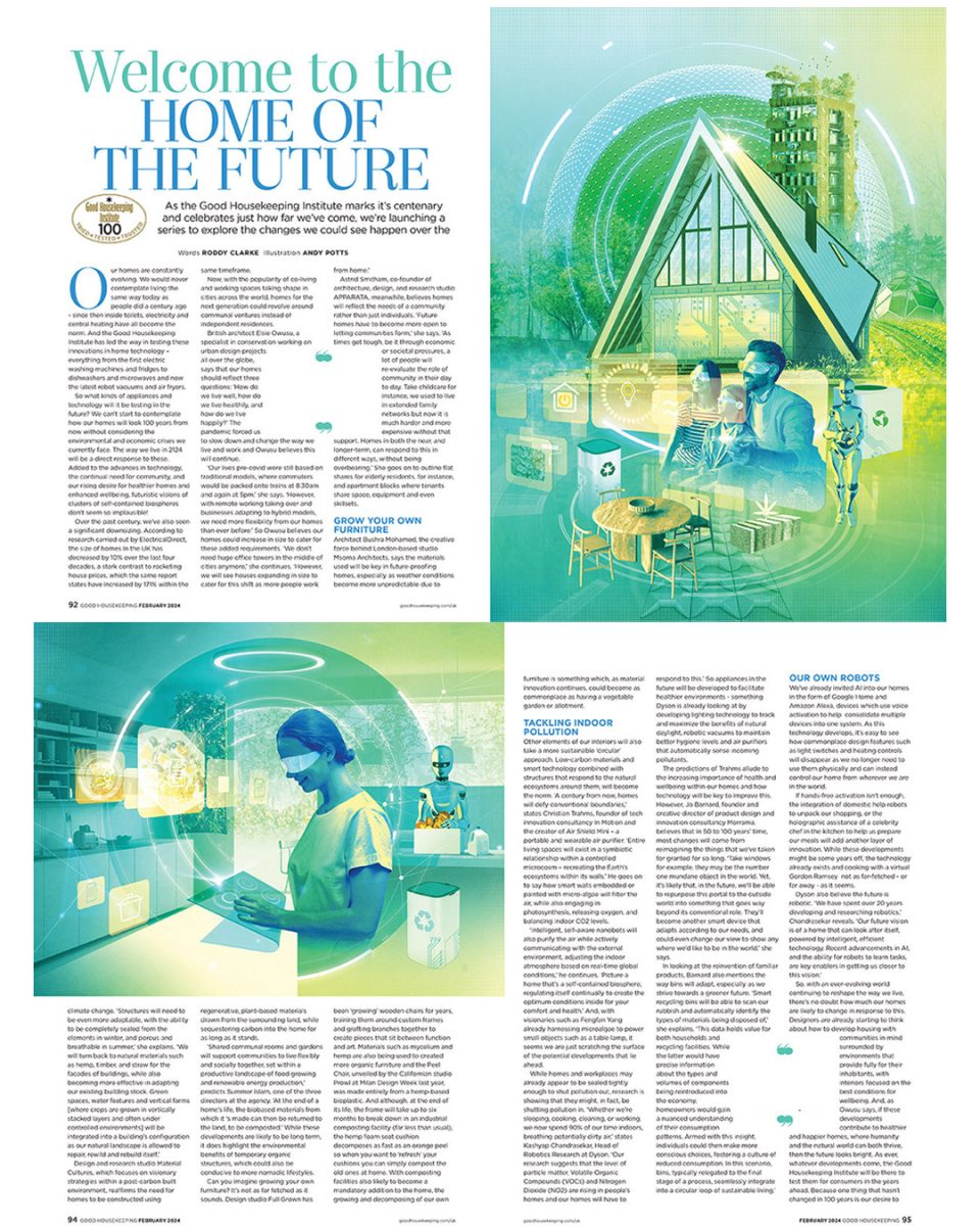 Good Housekeeping / Home of the Future - Andy Potts - Anna Goodson Illustration Agency
