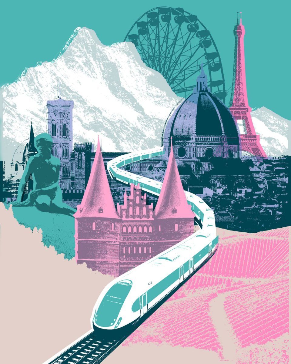 Companion Magazine / The Joy of European Train Travel - Joe Magee - Anna Goodson Illustration Agency