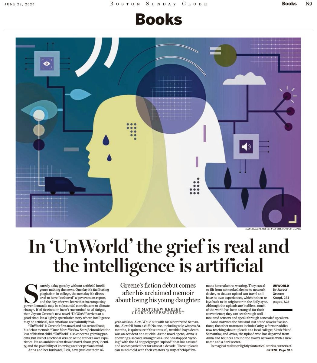 Boston Globe Books / UnWorld de Jayson Greene - Daniella Ferretti - Anna Goodson Agence d'illustration