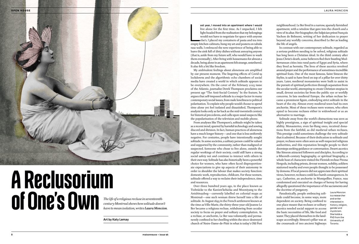 Maisonneuve Magazine / A Reclusorium of One’s Own - Katy Lemay - Anna Goodson Illustration Agency