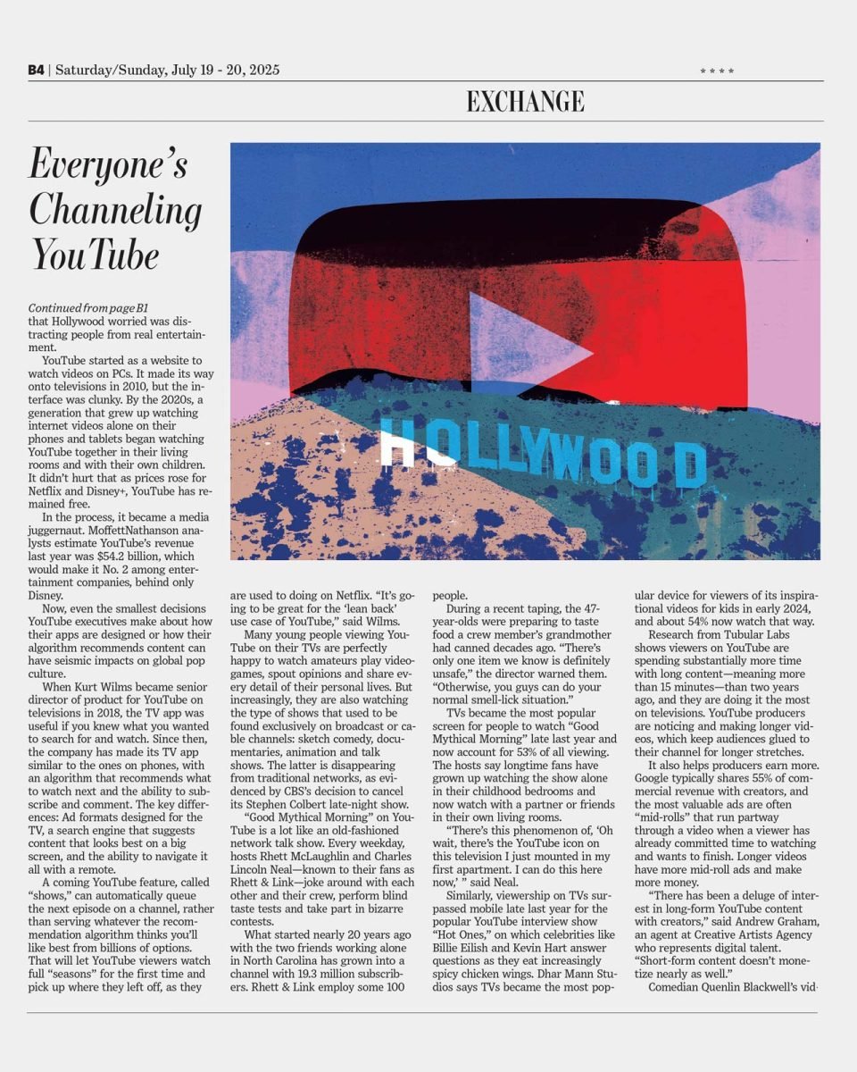 Wall Street Journal / Everyone’s Channeling YouTube - Joe Magee - Anna Goodson Illustration Agency