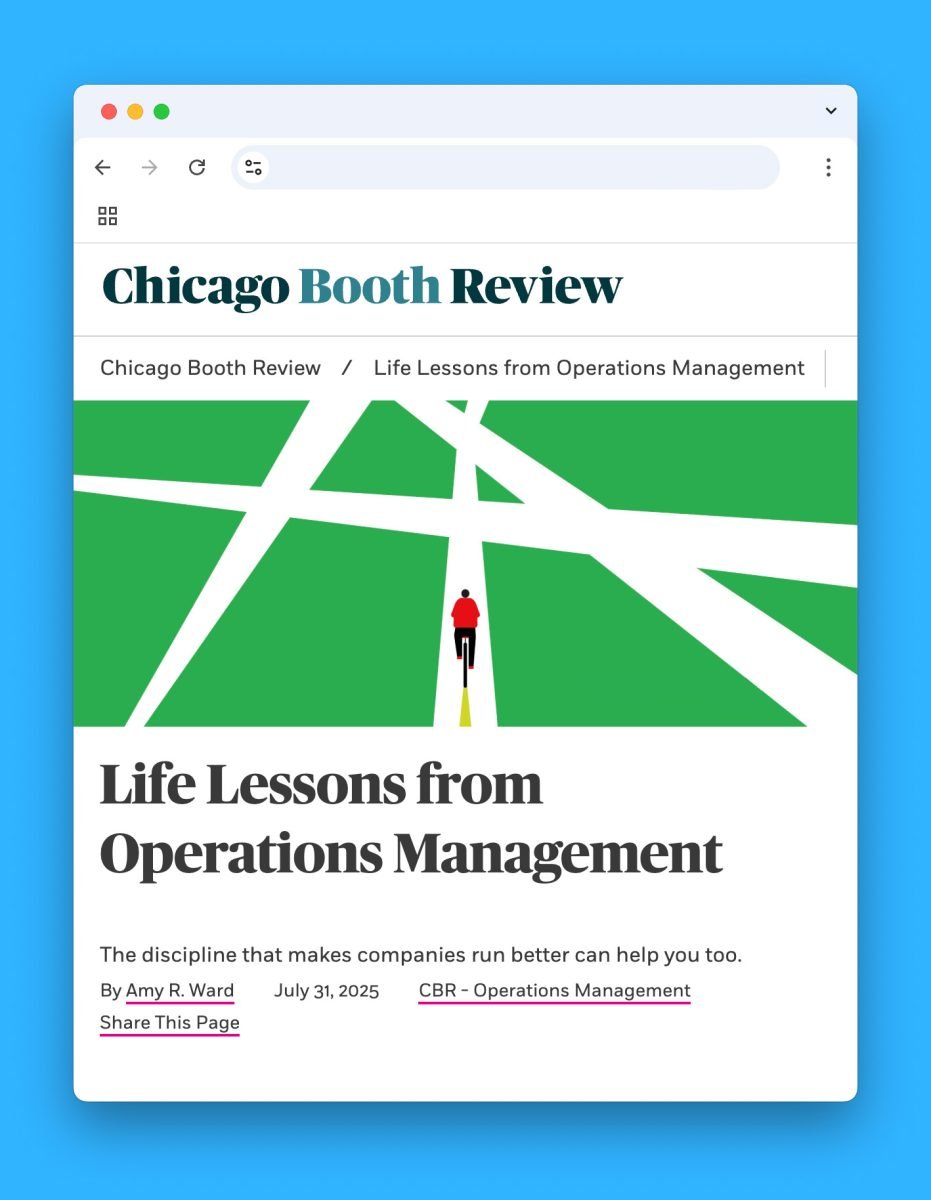 Chicago Booth Review / Life Lessons From Operations Management - Jennifer Tapias Derch - Anna Goodson Illustration Agency