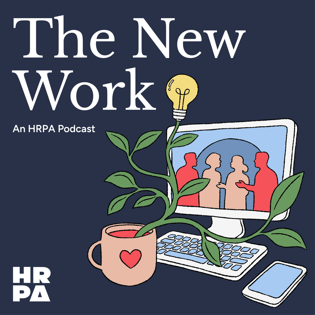 The Globe and Mail / The New Work: An HRPA Podcast logo - Audrey Malo - Anna Goodson Illustration Agency