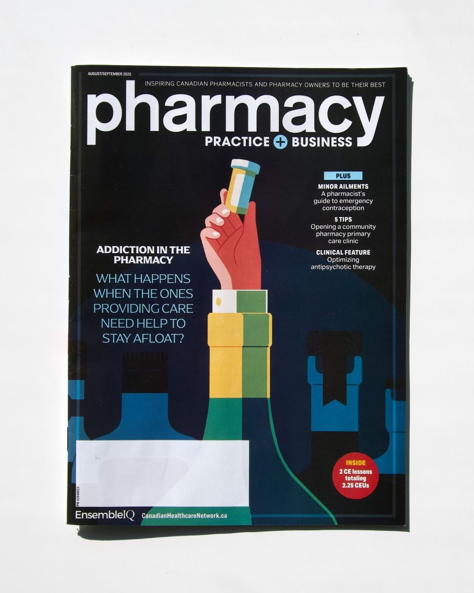 Pharmacy Practice + Business / Addiction in the Pharmacy - Maya Nguyen - Anna Goodson Illustration Agency