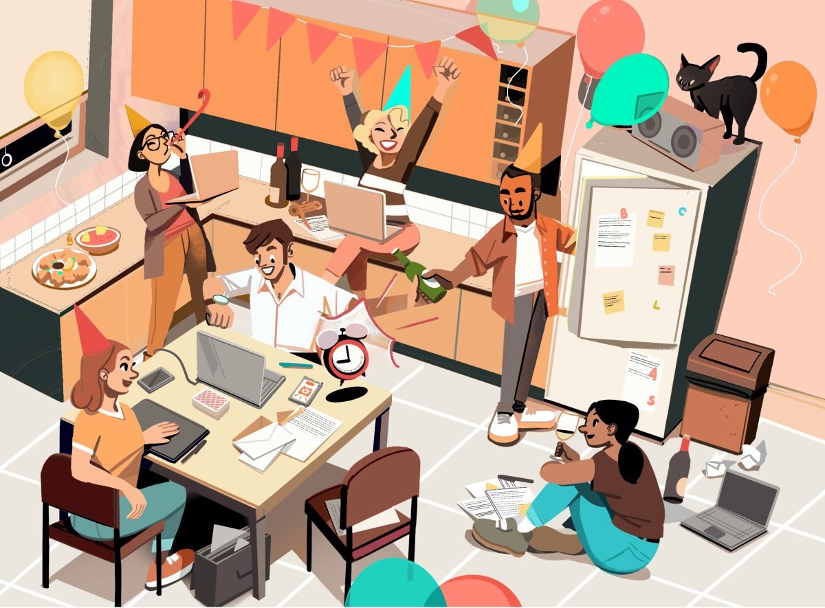 Wall Street Journal / How to Turn the Bureaucratic Grind of Life Into a Party - Nathan Hackett - Anna Goodson Illustration Agency