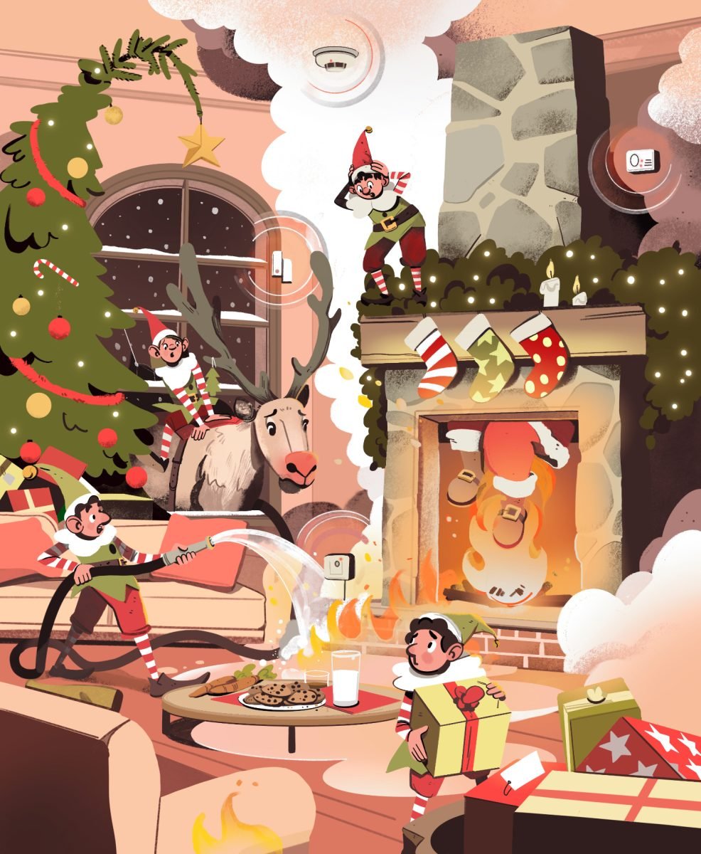 THFL / Alarms to recommend to Households this Christmas - Nathan Hackett - Anna Goodson Illustration Agency