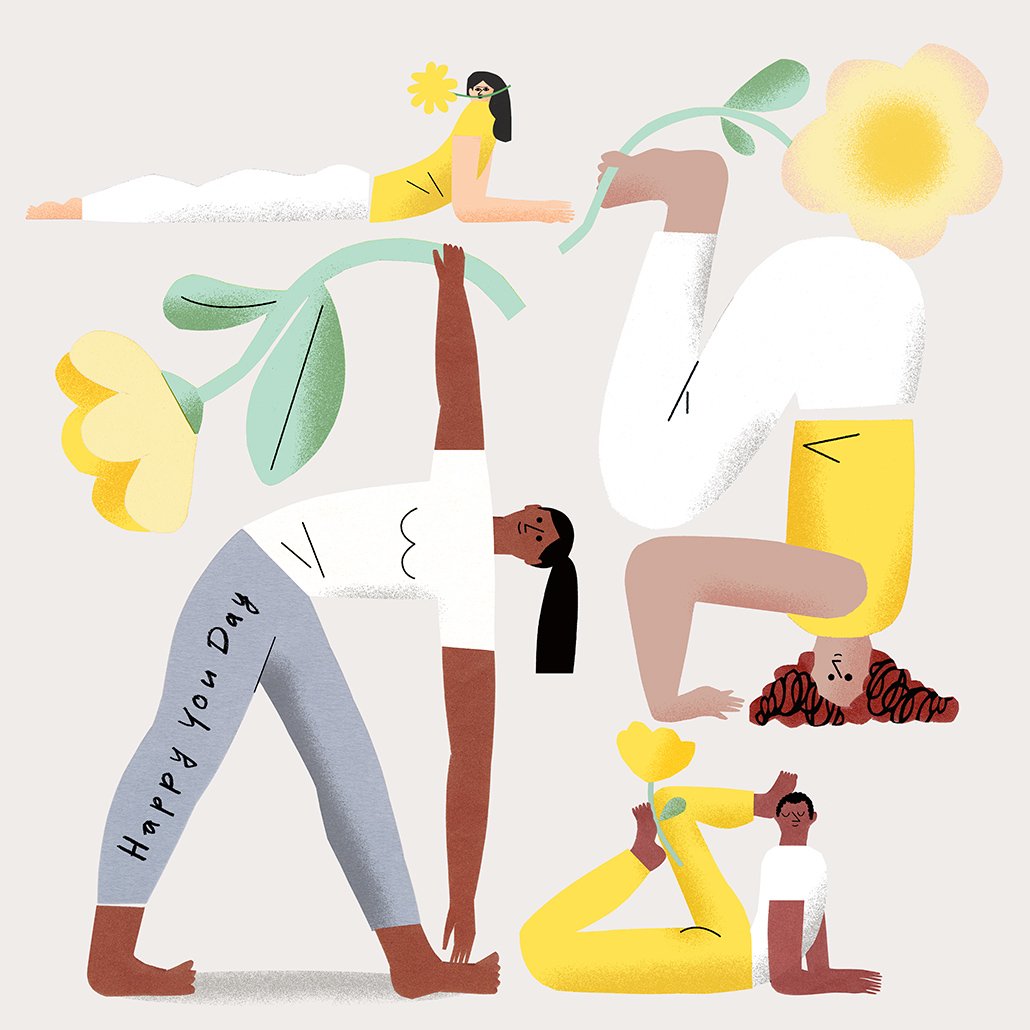 More Yoga / Gift cards - Stephanie Wunderlich - Anna Goodson Illustration Agency
