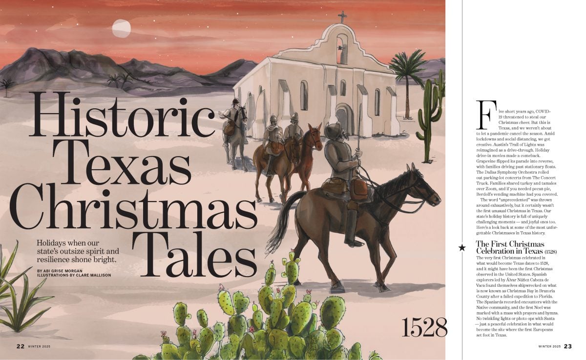 Texas Heritage Magazine / Contes de Noël historiques du Texas - Clare Mallison - Anna Goodson Agence d'illustration
