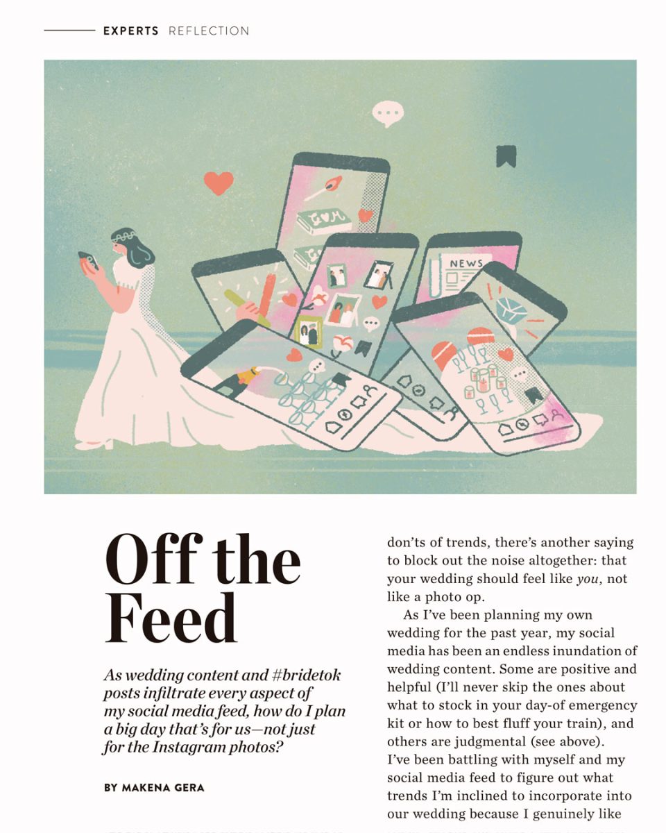 Boston Magazine / Weddings Off the Feed - Noemi Fabra - Anna Goodson Illustration Agency