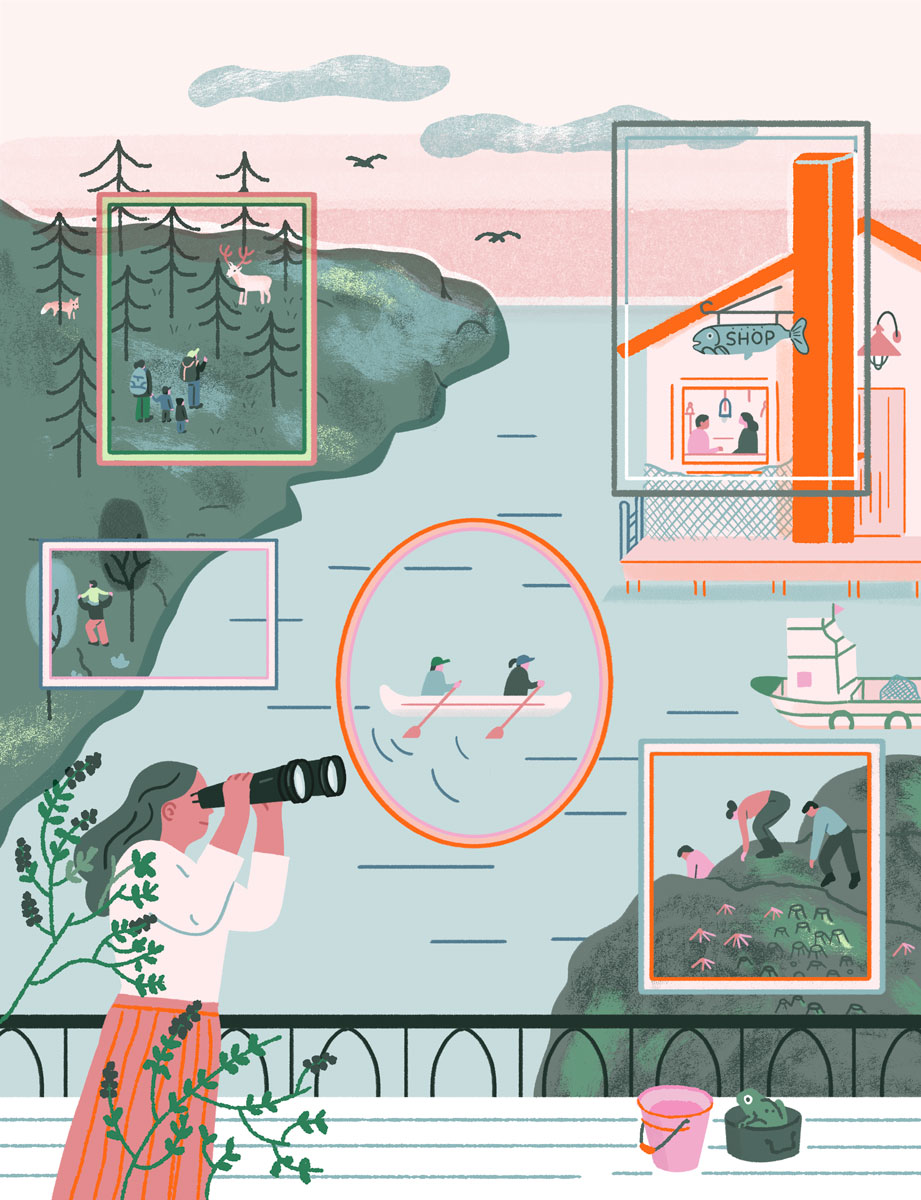 Decor Maine Magazine / Rooted in Maine - Noemi Fabra - Anna Goodson Illustration Agency