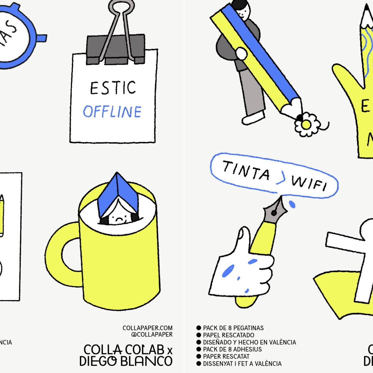 COLLA PAPER / Analog Stickers - Diego Blanco - Anna Goodson Illustration Agency