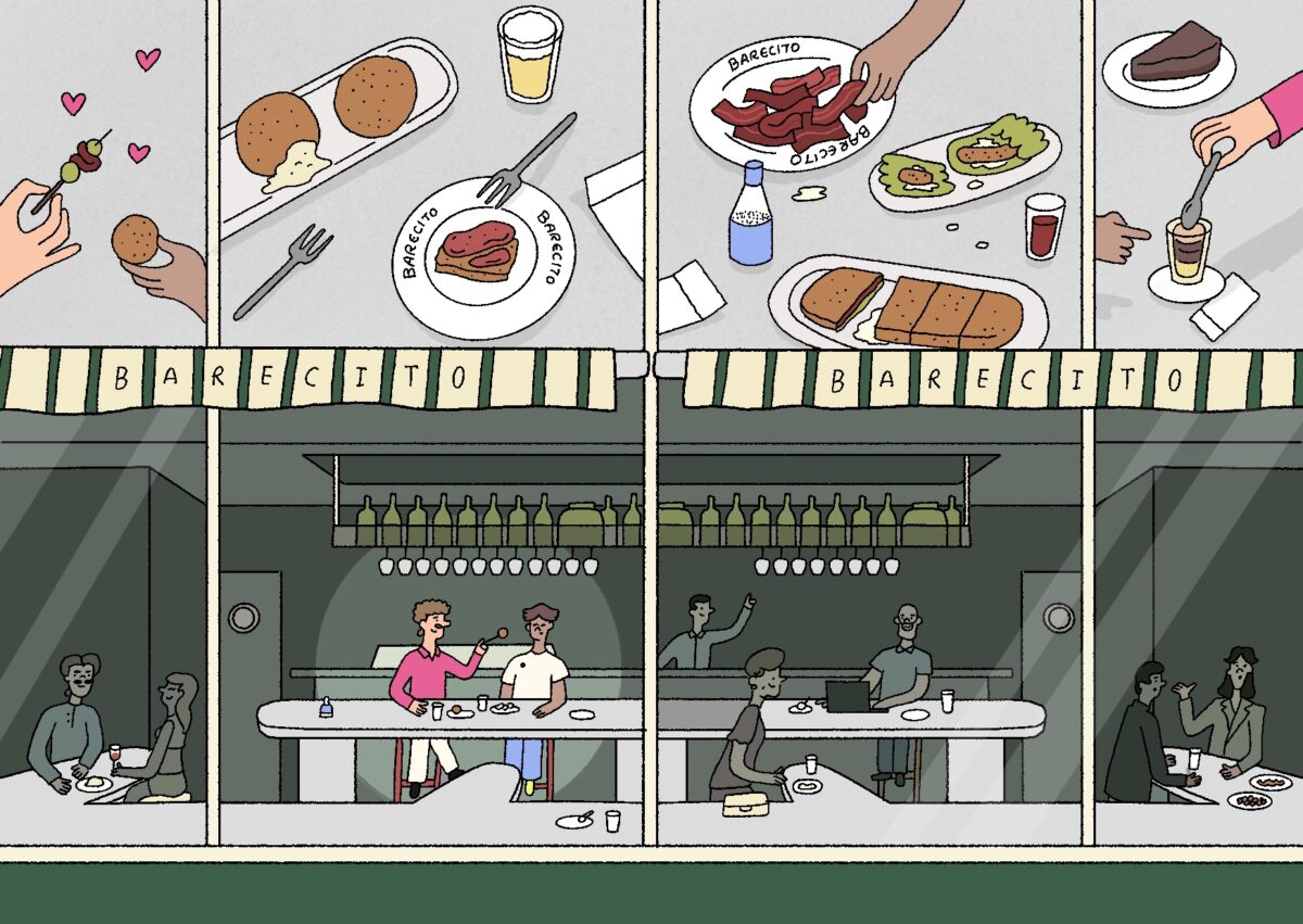 Gastroadictos / Postcard for the restaurant BARECITO - Diego Blanco - Anna Goodson Illustration Agency